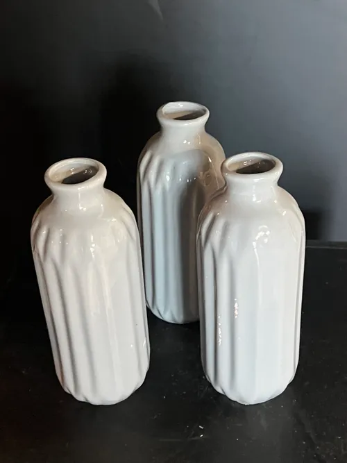 Silver Bud Vase set 3