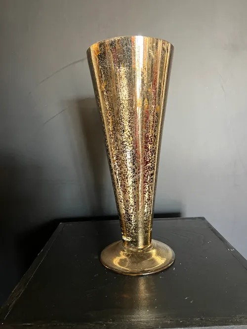 12in Mercury Trumpet Gold Vase