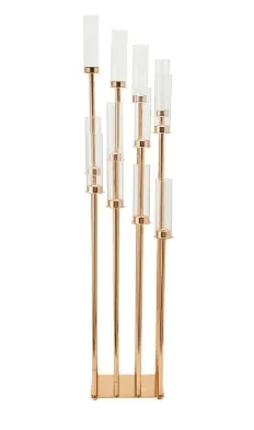 36in Gold  8arm Candelabra- rectangle base