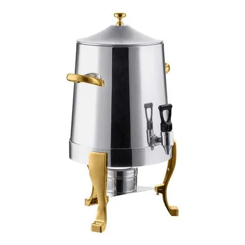 3 Gallon Stainless Steel Chafer Urn with Gold Accents