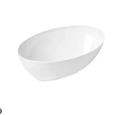 Medium White Oval Serving Bowl 