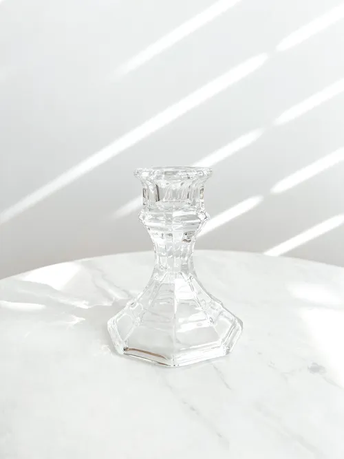 Clear Glass Taper Candle Holder