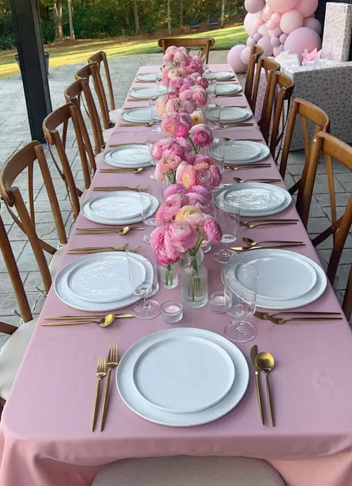 Pink Rectangular Table Cover