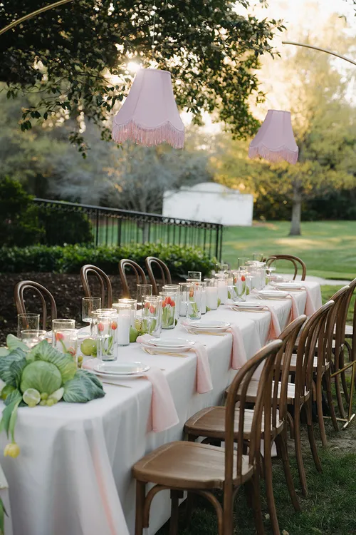 Light Pink Rectangular Table Cover