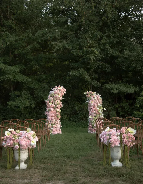 Pink & Green Rose Hydrangea Artificial Flower Arch