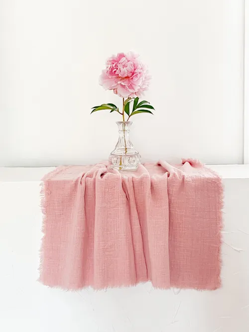 Pink Muslin Runner