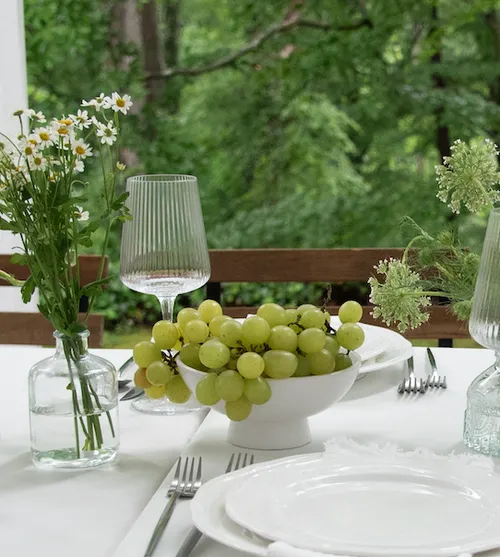 White Ceramic Flower Bowl