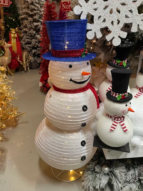 Snowman - Paper Lantern Style - Illuminated