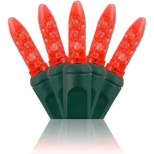 L20 - Purchase - Light Strand - Mini - LED - Steady - Red Bulb - Green Wire - 25'