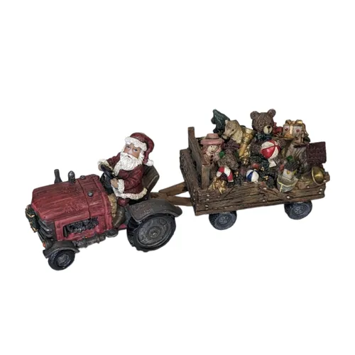 Smalls - Santa Claus on Tractor w Trailer - 12