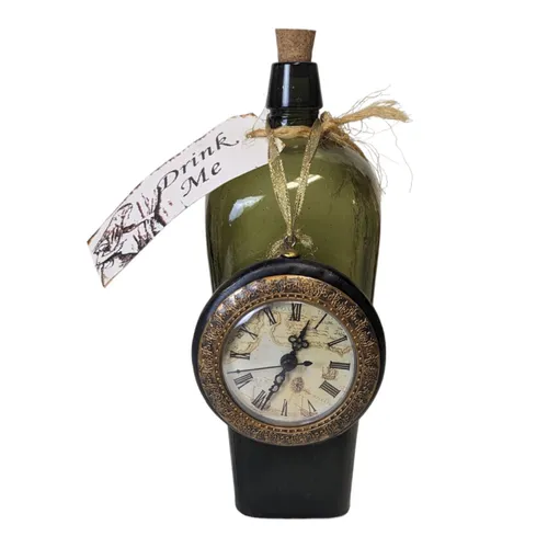 Smalls - Glass Bottle w Drink Me Tag/Clock - 5