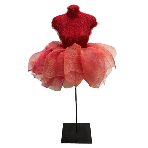 797 - Oversized Red Dress on Stand - 35