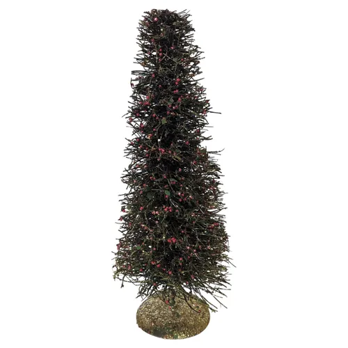 Smalls - Tree w Gold Tinsel/Red Berries - 16