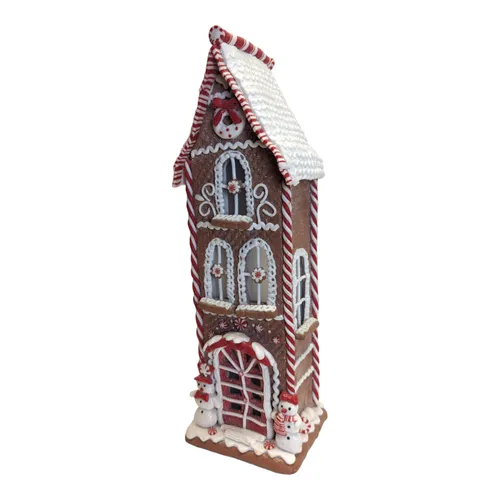 Smalls - Gingerbread Townhouse  w SnowMan/Woman by door - 5