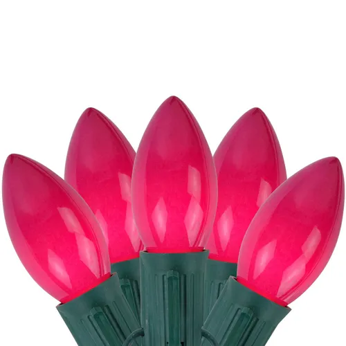 Lights - C9 Bulbs - Pink - Incandescent - Ceramic - Box of 25