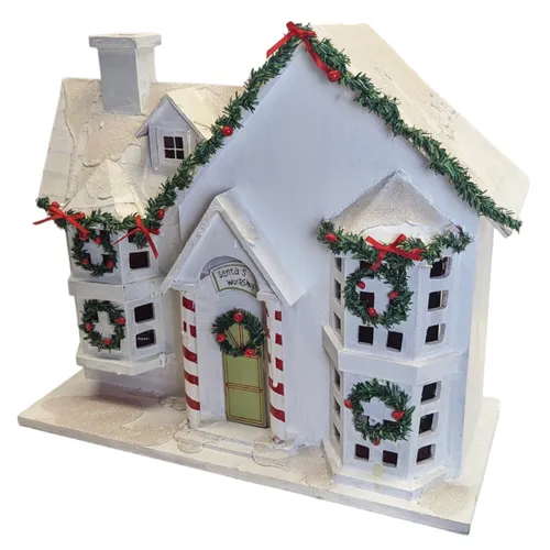 Smalls - Santa's Workshop w Garlands & Wreaths - 16.5