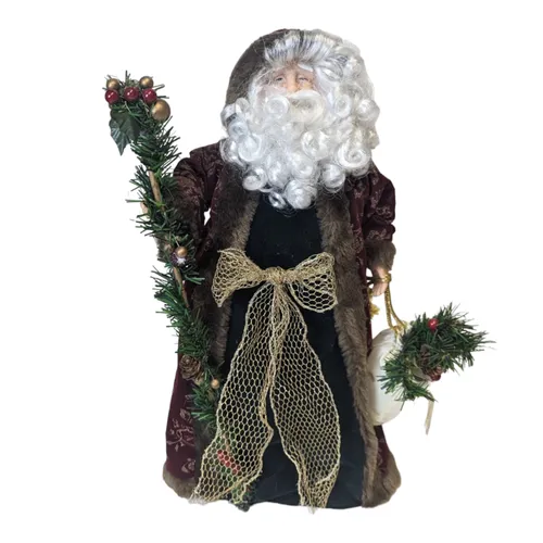 773 - Smalls - Woodland Santa Claus w Glitter Gold Bow - 10
