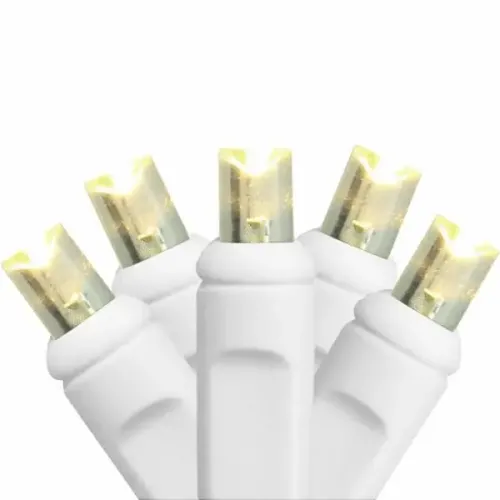 L49 - Final Sale - LED - Bullet - Light Strand - 25' - White Cord - End To End - Daylight White