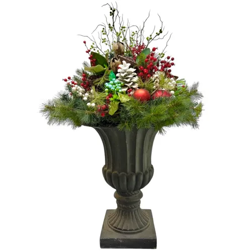 818 - Christmas Arrangement w Black Urn - 50