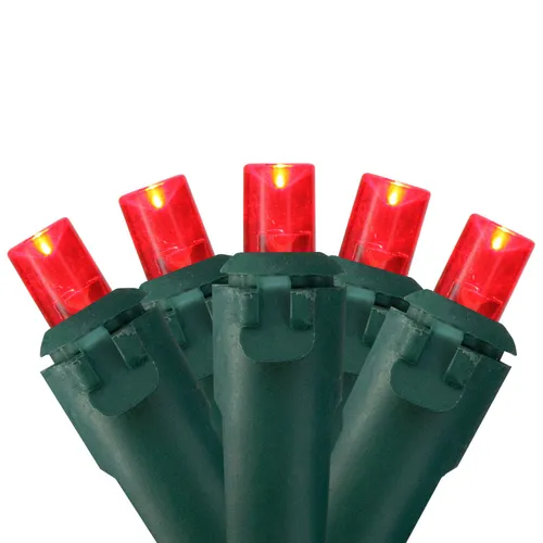 L22 - Purchase - Light Strand - Mini - LED - Bullet - Steady - Red Bullet Bulb - Green Wire - 25'