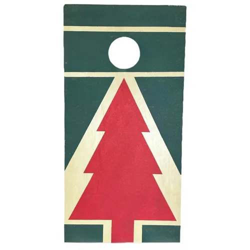 Oversized - Bean Bag Toss Game - Green w Red Christmas Tree