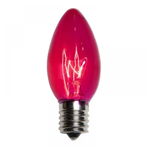 Lights - C9 Bulbs - Pink -Translucent - Box of 25