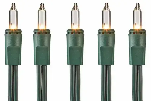 L07 - Light Strand - 23' - Outdoor - Green Cord - End To End - Warm White - Incandescent