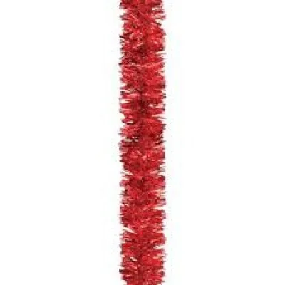 Rental - Garland - Tinsel - Red - Priced by the Foot