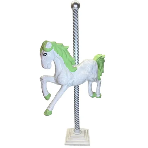 Oversized - Horse - 3' x 1' 5.5' - White/Green - Carousel