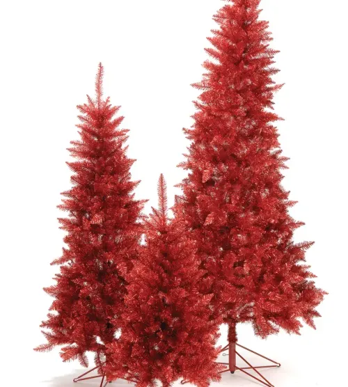 Tree - 8' - Tinsel - Red - Unlit - 