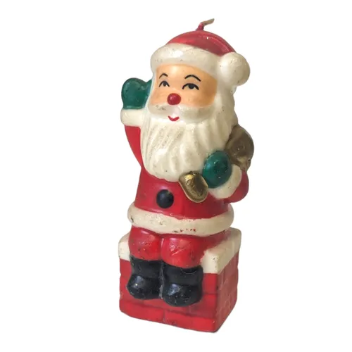 Smalls - Santa Claus Sitting On Chimney Candle - 2.5