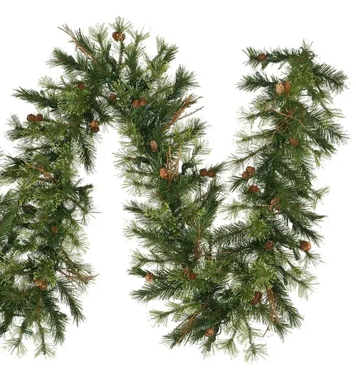 Garland - 6' - Green - Unlit - Mixed Pine - with Pinecone - 14