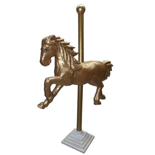  Oversized - Horse - 3.5' x 1' x 5.5' - Gold - Carousel