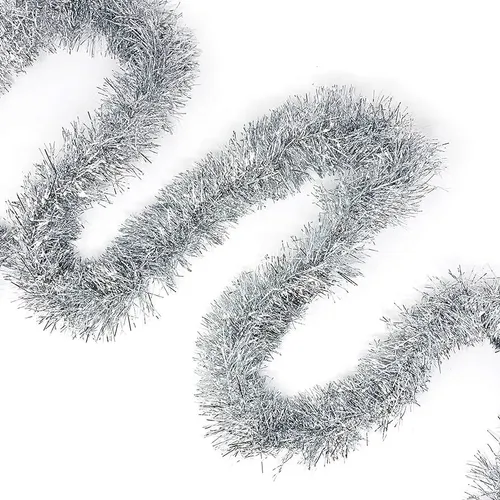 Rental - Garland - Tinsel - Silver - Priced by the Foot