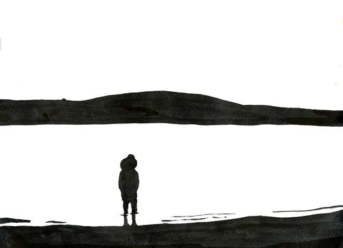 MAN LOOKING TOMALES BAY 