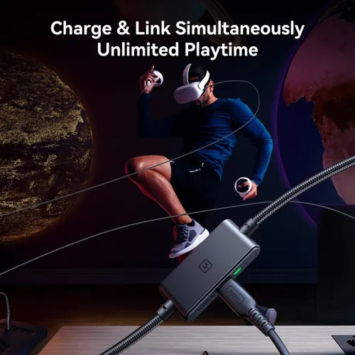 VR akinių Meta Quest 3 laidas su įkrovimo prievadu (5m)