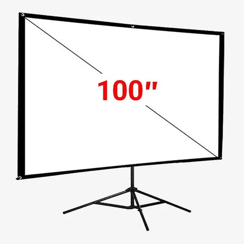 Projektoriaus ekranas surenkamas 100