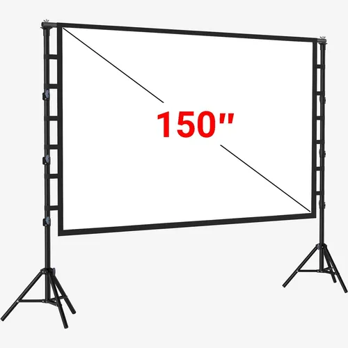 Projektoriaus ekranas surenkamas 150