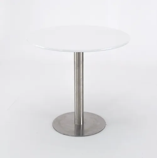 Round table top with SS brush finished base