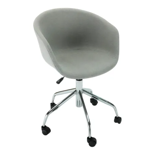 Beige Fabric Bucket Chair with Castors