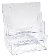 3 Pocket, Table Top, Clear Plastic