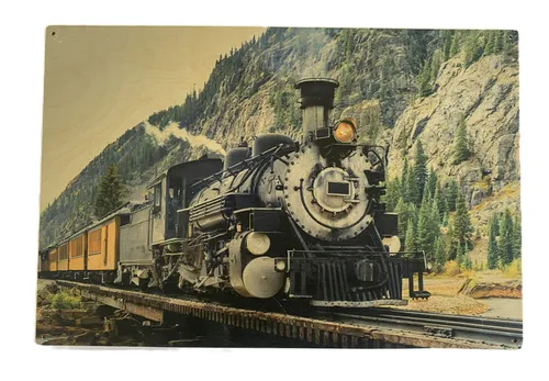 Wooden Steam Train Sign