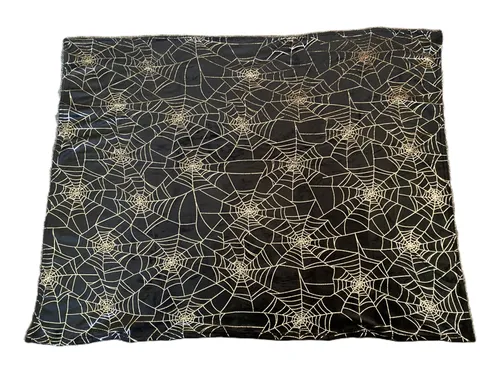 Black Spiderweb Throw Blanket with Silver Threading