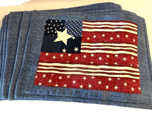 Quilted Fourth of July Placemats, Set of 7