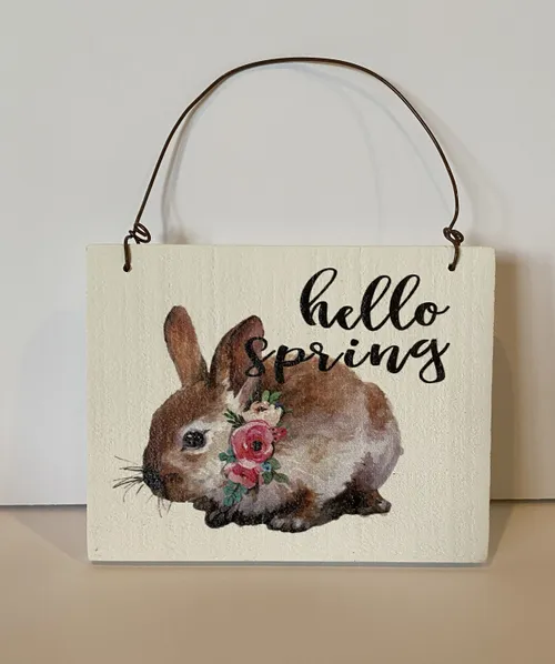 Hello Spring Bunny Sign