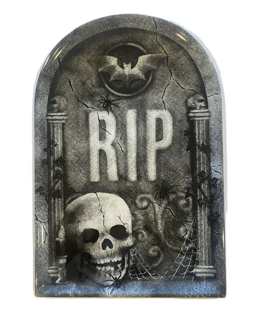 Gravestone RIP Skull Platter