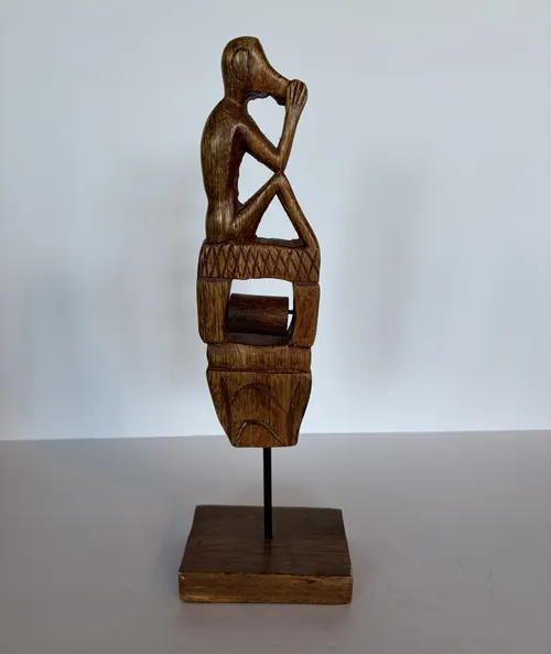 Wood Carved Monkey Figurine
