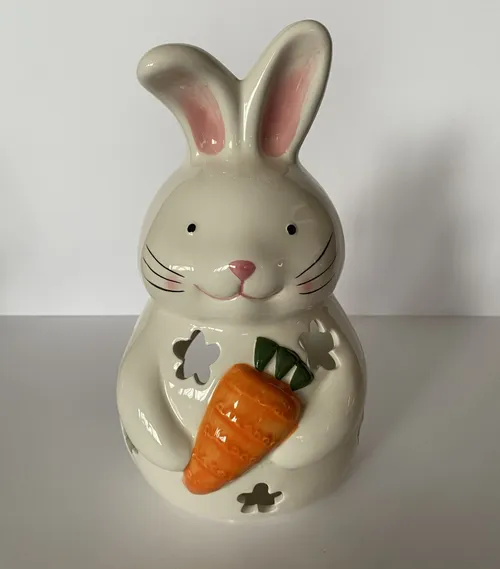 Bunny with Carrot Tealight Figurine