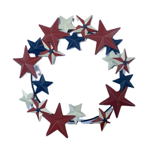 Red White and Blue Metal Star Wreath