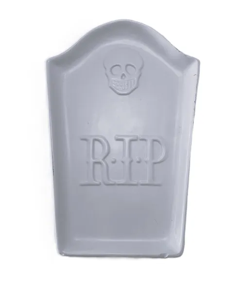 Headstone Skull RIP Ceramic Platter